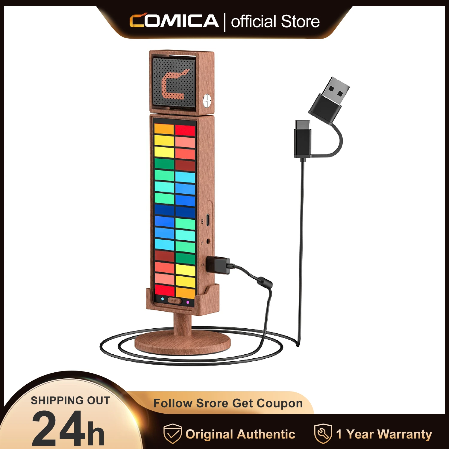 

Comica RGB Umic Cardioid Condenser USB Microphone for PC Laptop Smartphone Xbox PS4/5, for YouTube Twitch Gaming Streaming