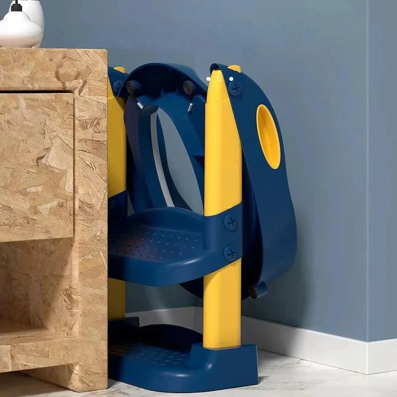 Training Toilet Toilet Folding Ladder Children's Potty Baby Seat Urinal Chair With Adjustable Step Stool Ladder Comfortable Safe