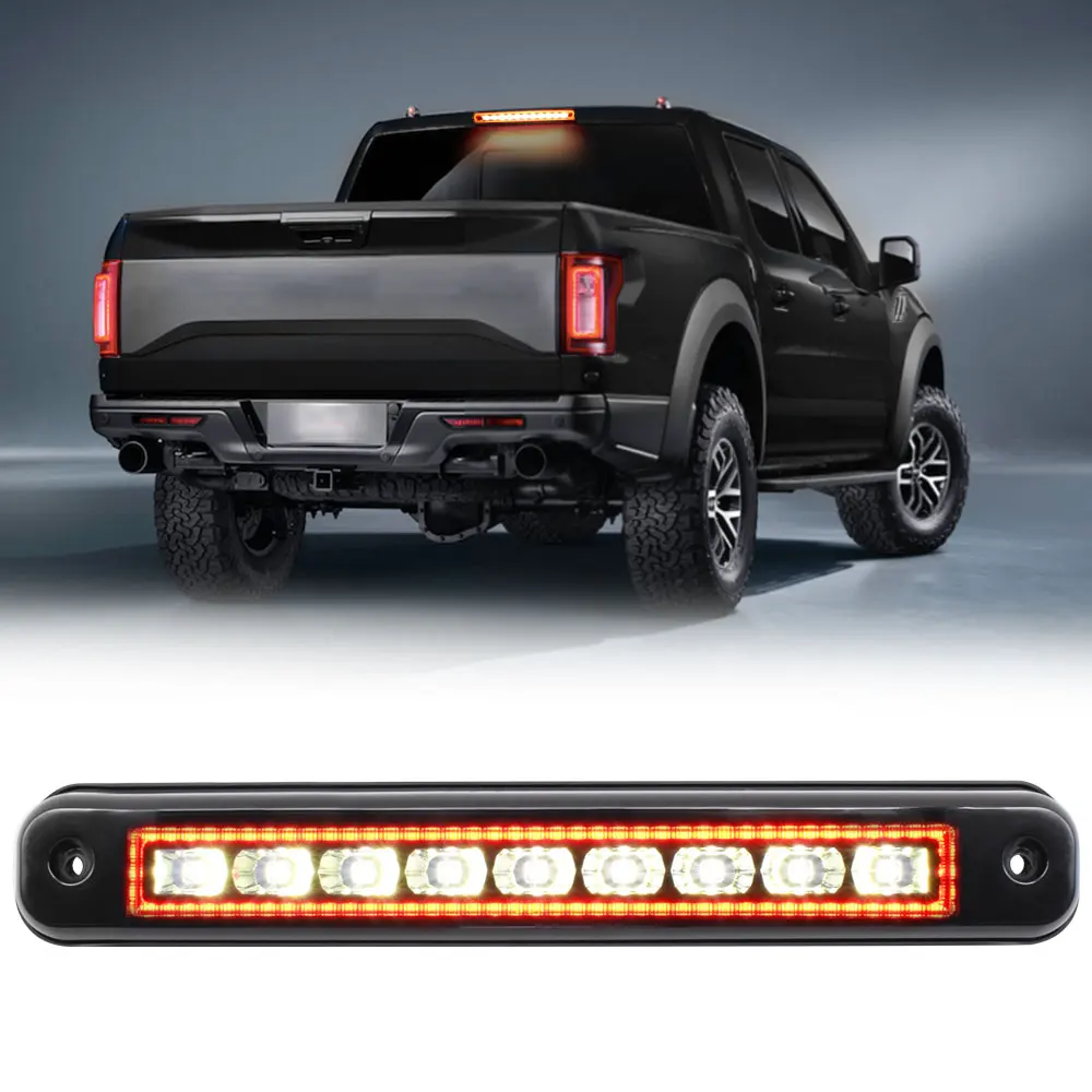 

Fits For 1988-1998 Chevy C1500K1500 Smoked Lens White/Red Led Cargo Roof Lamp Strobe Third 3rd Brake Light