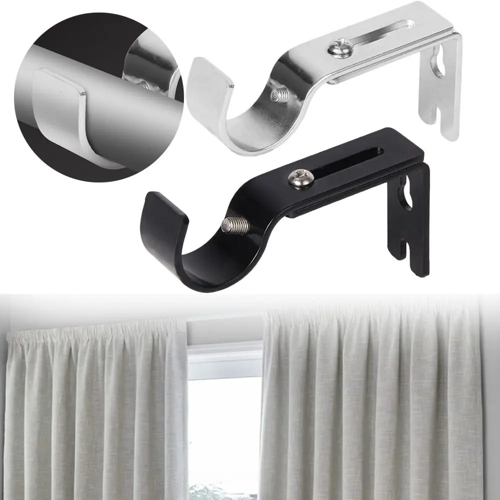 Curtain Rod Holder Portable Single Rod Bracket for WallCurtain Bracket Curtain Support Hanger for 1inch
