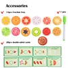 91pcs Wooden Fruit Fractions Toy, Classroom Math Teaching Aids, Number Learning for Kids Math,Educational Indoor Game 4