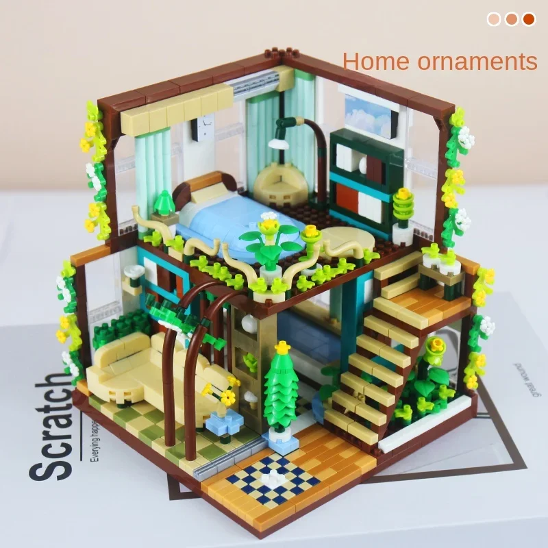 Book Store Building Blocks Quiet Book Pavilion Assembling City Street View Architecture Bricks Toys for Girl Christmas Gifts