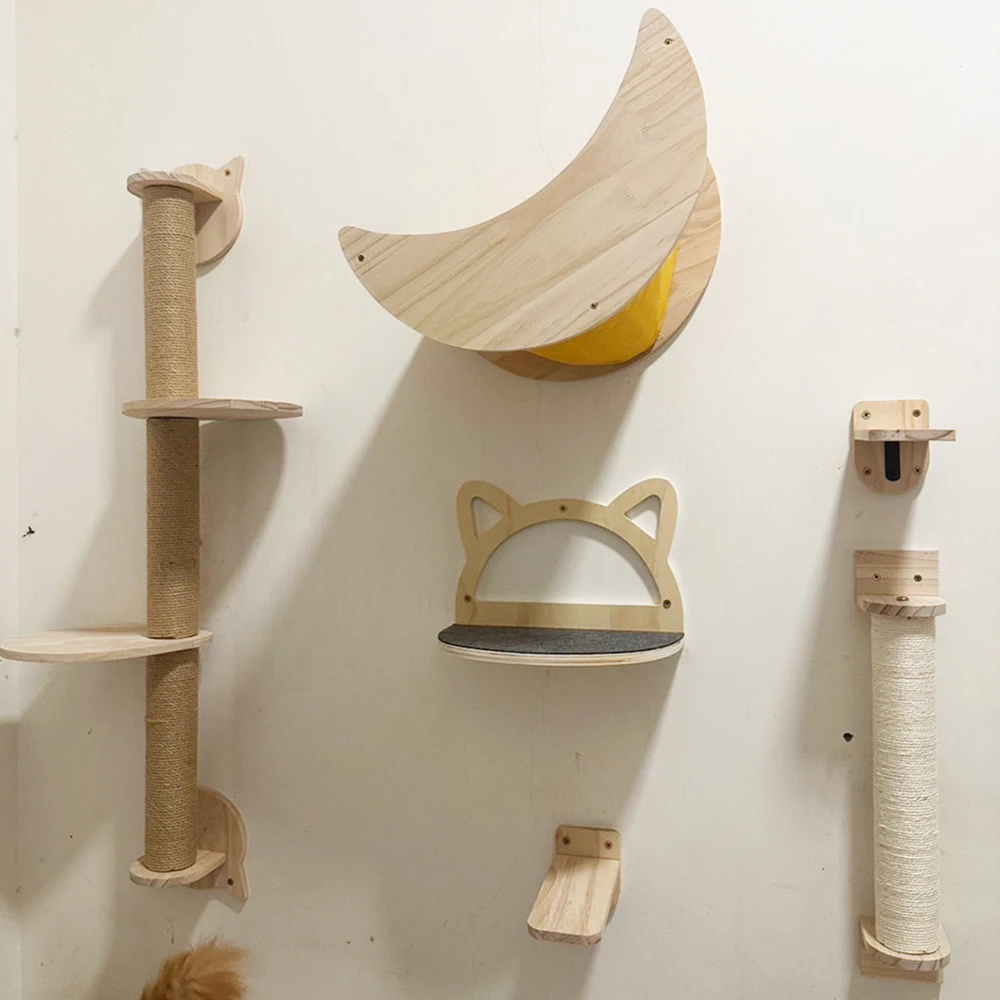 Wood Wall-Mounted Cat Hammock 5