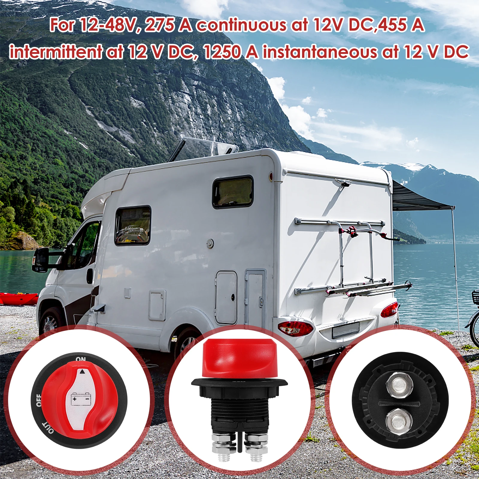 Qiorange Batterietrennschalter 100A - Hauptschalter Für Auto, LKW & Boot