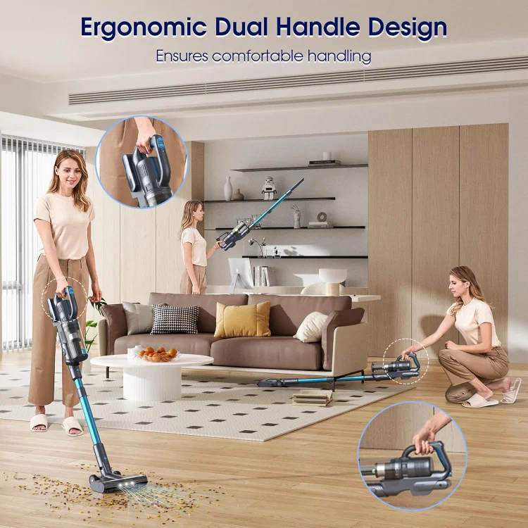 35,000pa Cordless Vacuum Cleaner, Max 50 Minutes, Lightweight Cordless Cleaners for Home, Stick and Handheld Vacuum for Carpets, 4