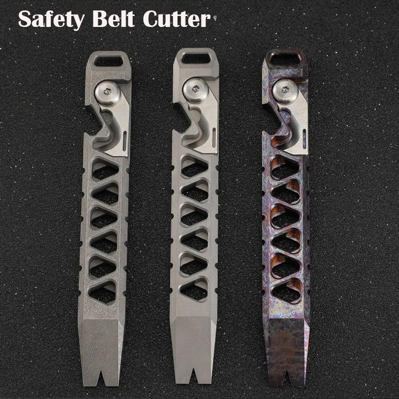 EDC Titan Legierung Brecheisen Tragbare Flasche Opener Sicherheit Gürtel Cutter Outdoor Camping Ausrüstung Multifunktions Werkzeuge – Detail 4