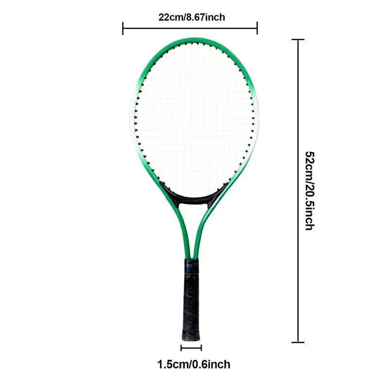 2Pcs Kids Outdoor Sports Tennis Rackets Tennis String Racquets with 1 Ball for Badminton Beginner Parent-Child Game Props