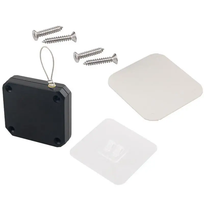 Automatic Sliding Screen Closer No-Punching Retractable Storm Door Closure Tool With 1.2m Steel String For Bathroom