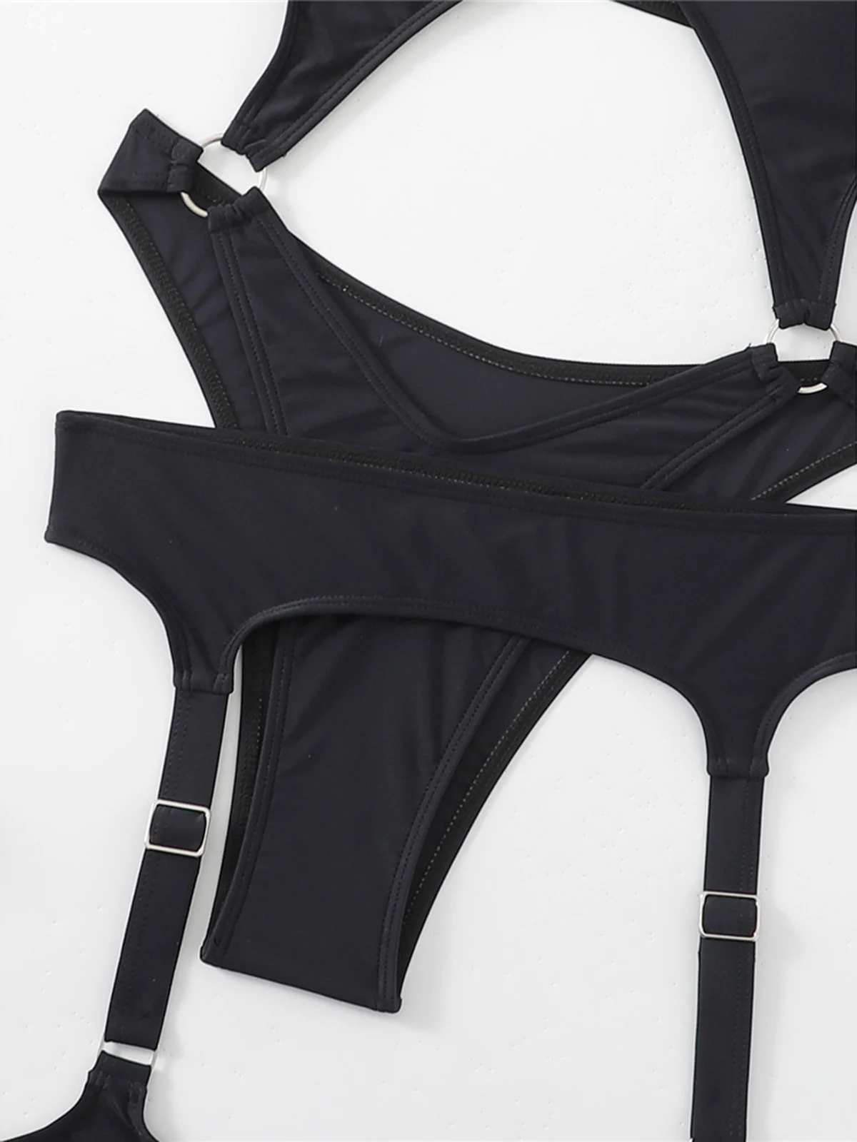Sexy Tummy Cut Out Halter With Garter One Piece Swimsuit Women Swimwear Female High Leg Cut Bather Bathing Suit Swim Lady K4415 one piece swimsuit women swimsuit