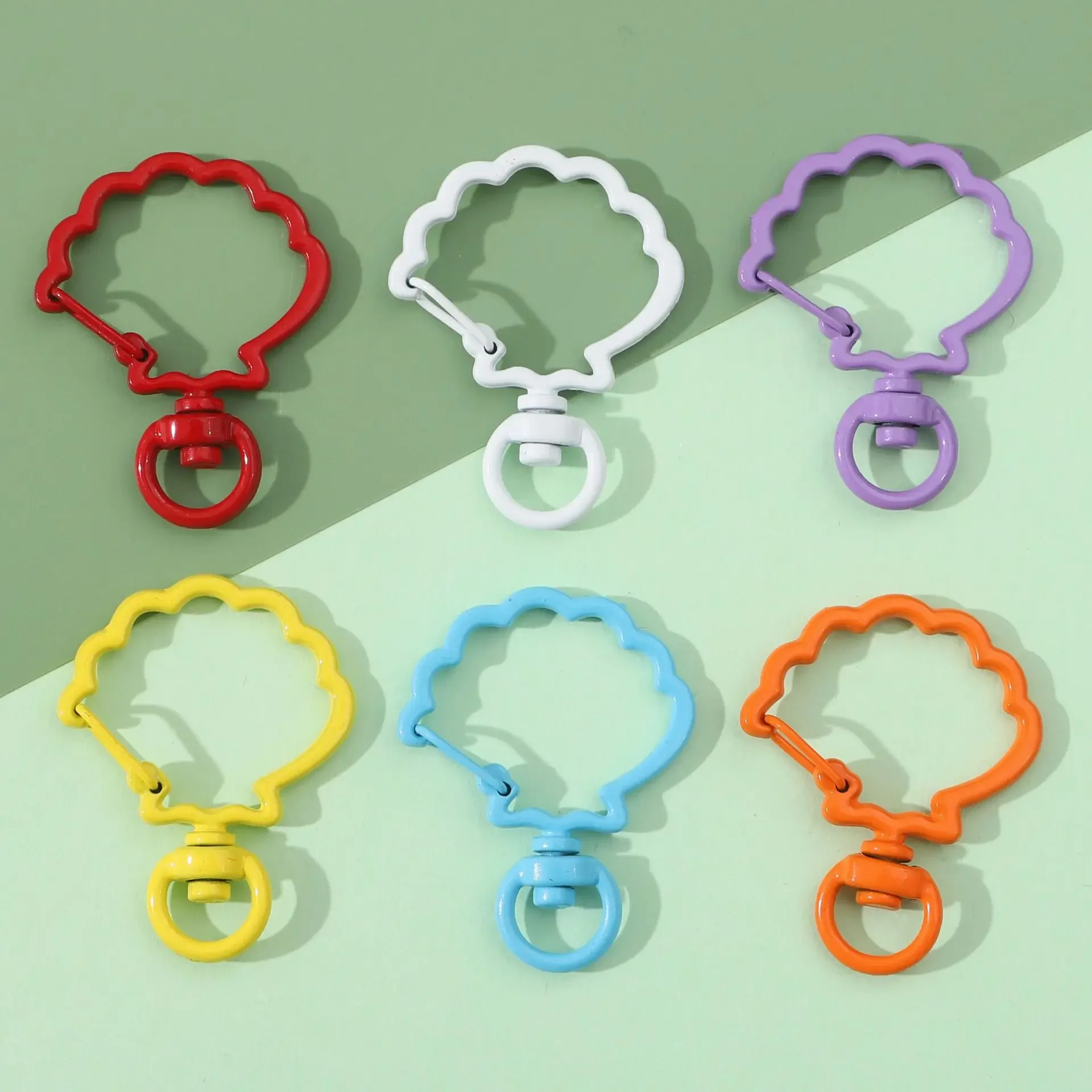 캔디 컬러 다리미 페인트 쉘 키체인, DIY 쥬얼리 액세서리, 휴대폰 가방 참, 작은 허리 걸이식 장식 재료
