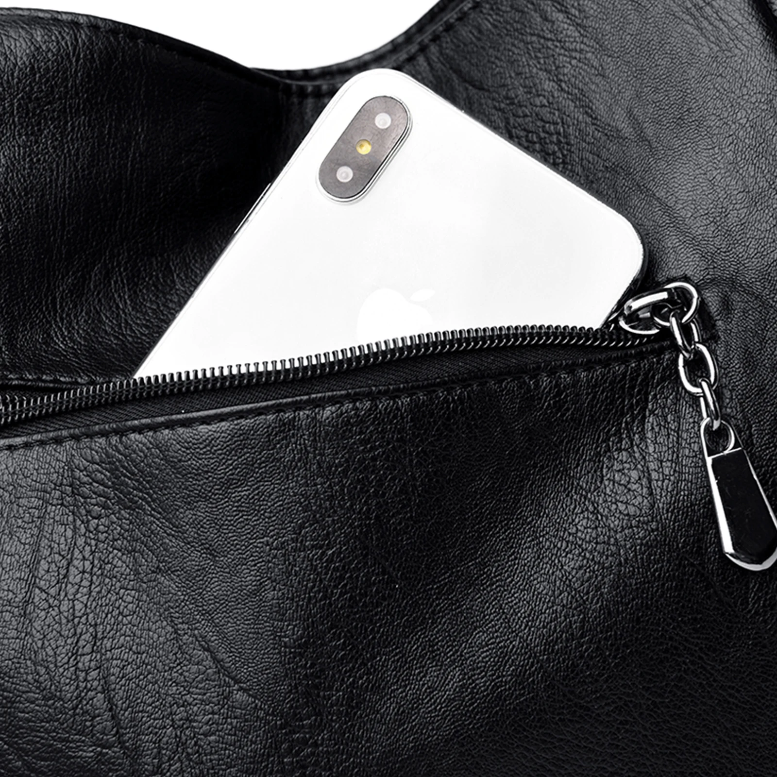 Women PU Leather Solid Color Shoulder Bag with Zipper Shoulder Underarm Bag Crossboday Shoulder Bags for School Work Daily Use