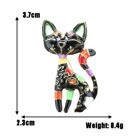 Cat Brooches Metal Cartoon Cat Animl Casual Party Brooch Pins Gifts Chinese Style Lapel Decor Alloy Jewelry Acessories