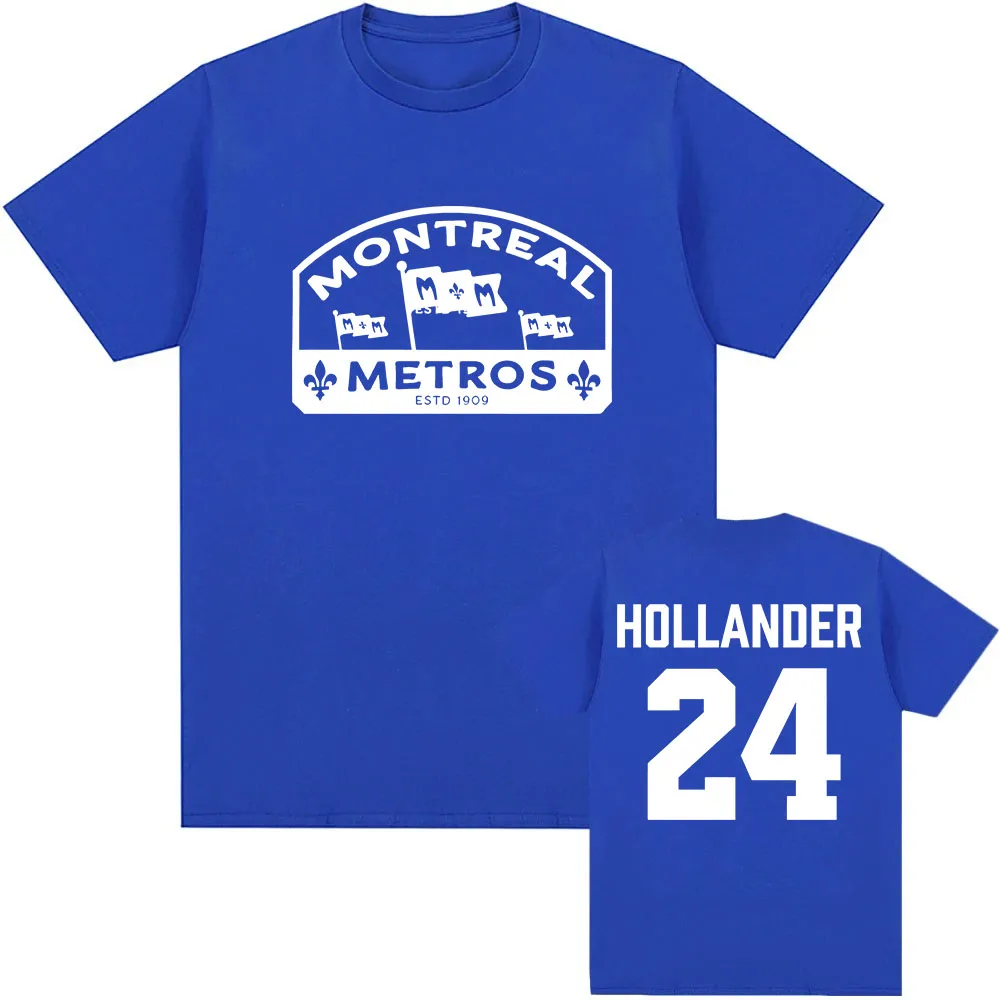 Shane Hollander 24 Montreal Metros T-Shirt Hot TV Beheiztes Rivalry Grafikdruck T-Shirt Baumwolle Lose Damen/Herren T-Shirts Druckkleidung