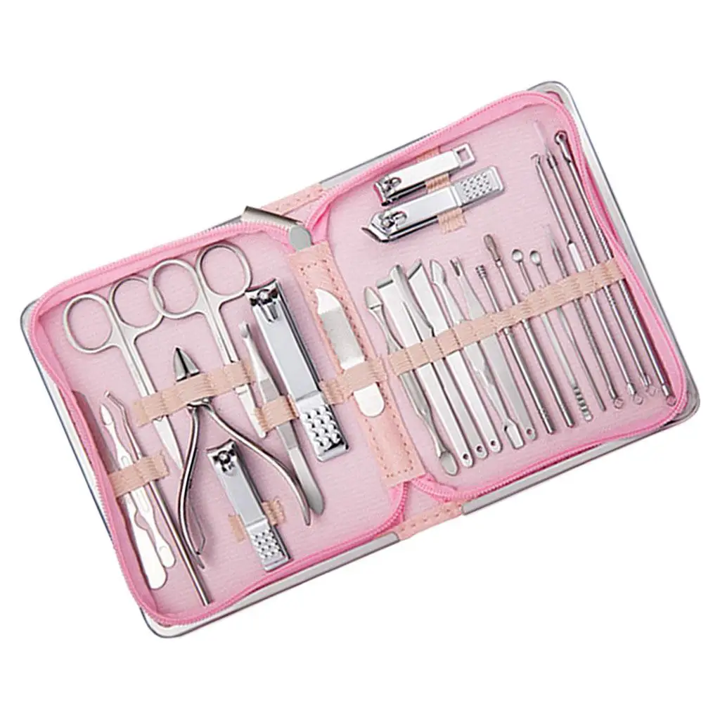 Professional Manicure Set with Storage Case Nail Scissors Grooming for Adults Girl Women