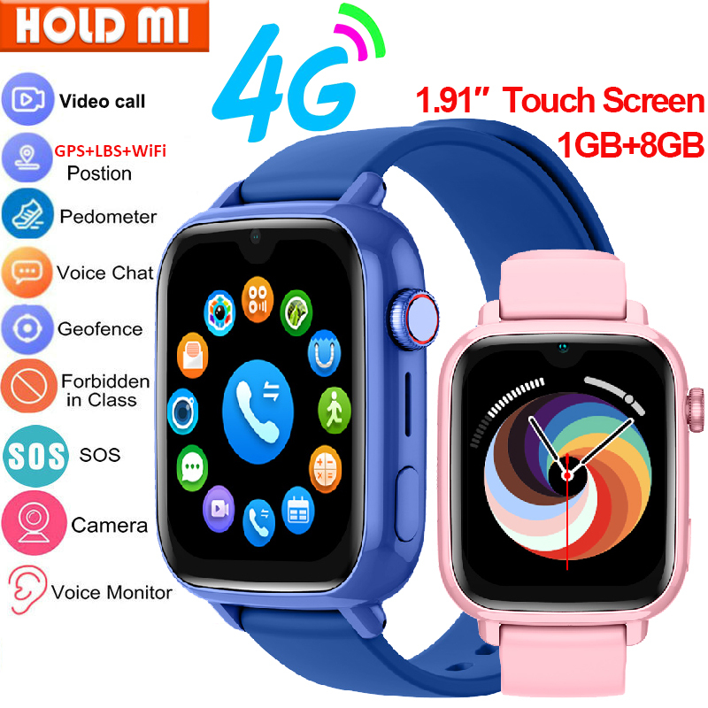 1.91â³ Smart Watch Kids 4G GPS WIFI Video Call SOS APP Download Child Smartwatch Camera Monitor Tracker Location Phone Watch Gift