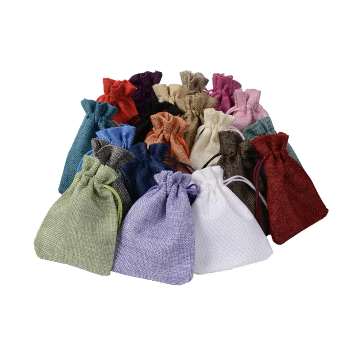 50PCS Weihnachten Rot Grün Kordelzug Sackleinen Jute Geschenk Taschen DIY Hochzeit Gunsten Geschenk Für Verpackung Süßigkeiten Schokolade Schmuck – Detail 9