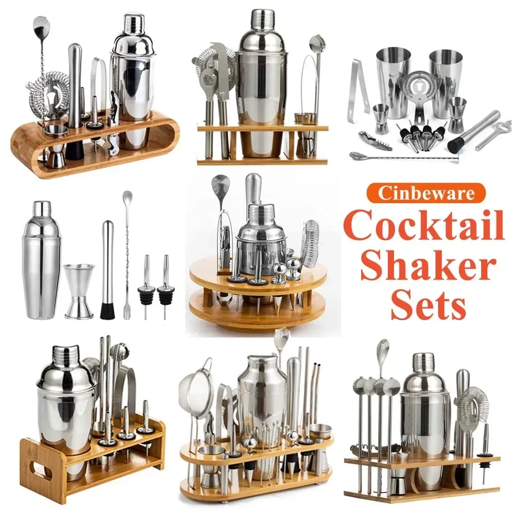Stainless Steel Cocktail Shaker Set Mixer Bartender Kit Cobbler Boston Shaker Bars Set Tools Jigger Mixer Muddler Pourer Spoon Cocktail shaker,cocktail bar tools