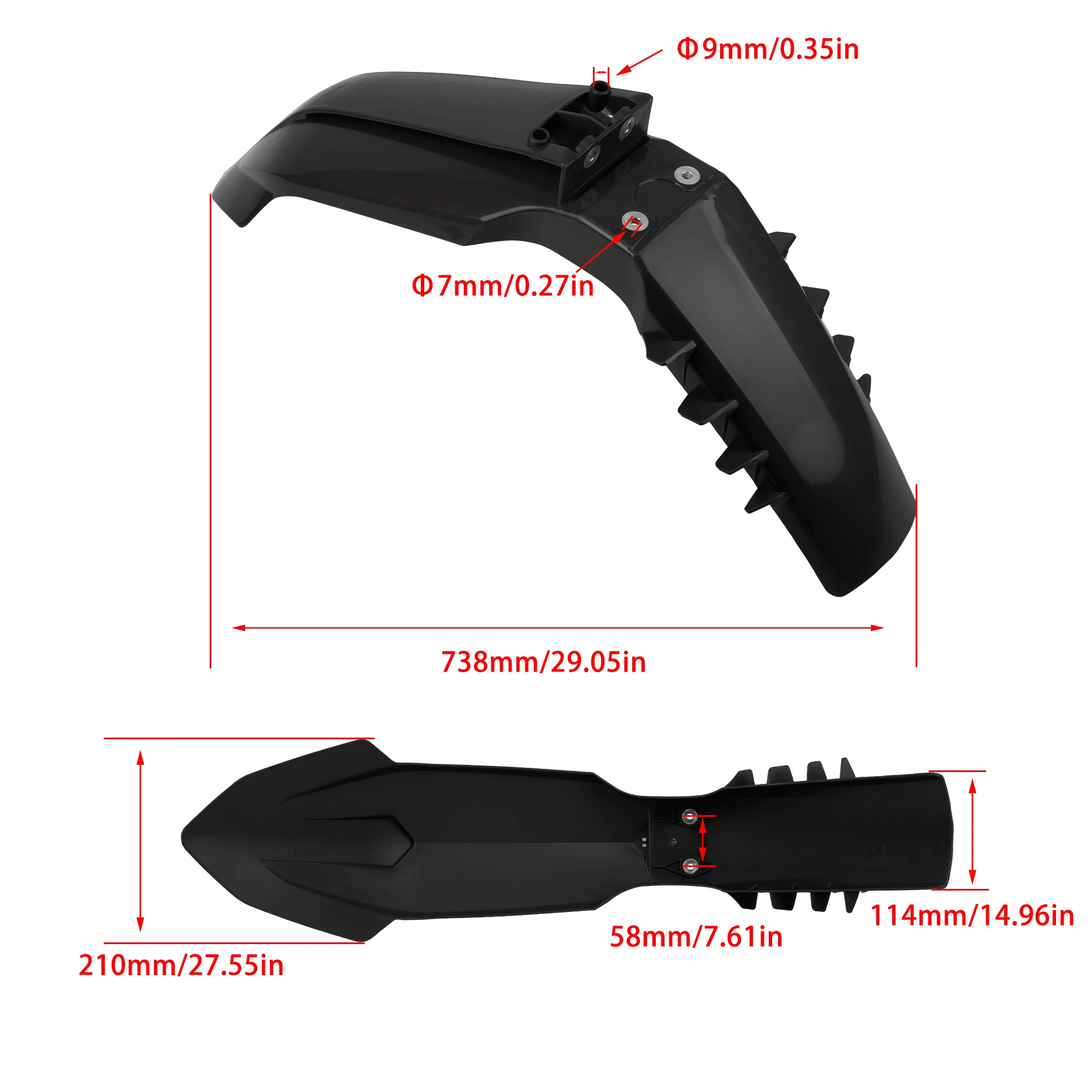 Premium Motocross Front Fender Mudguard - Enduro Off-Road Racing Accessories