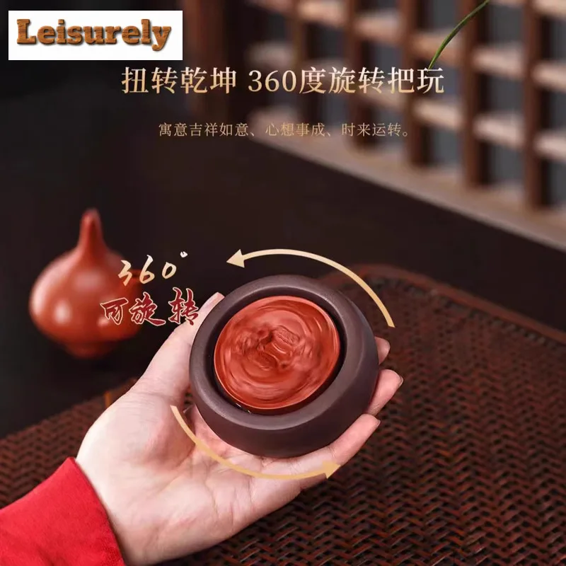 Purple Clay Treasure Zodiac Cattle Can Swivel Tea Pet Boutique Flowerpot Landscaping Tea Figurine Play Toys Tea Statue Ornaments