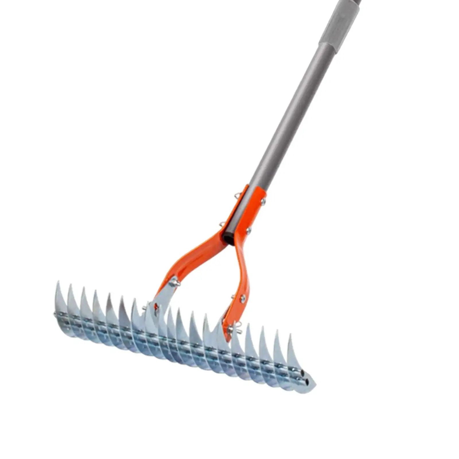 Thatch Rake Adjustable Rake Head Steel Dethatching Rake for Cleaning Grass Dethatching Lawn Grass Grooming Loosening Soil