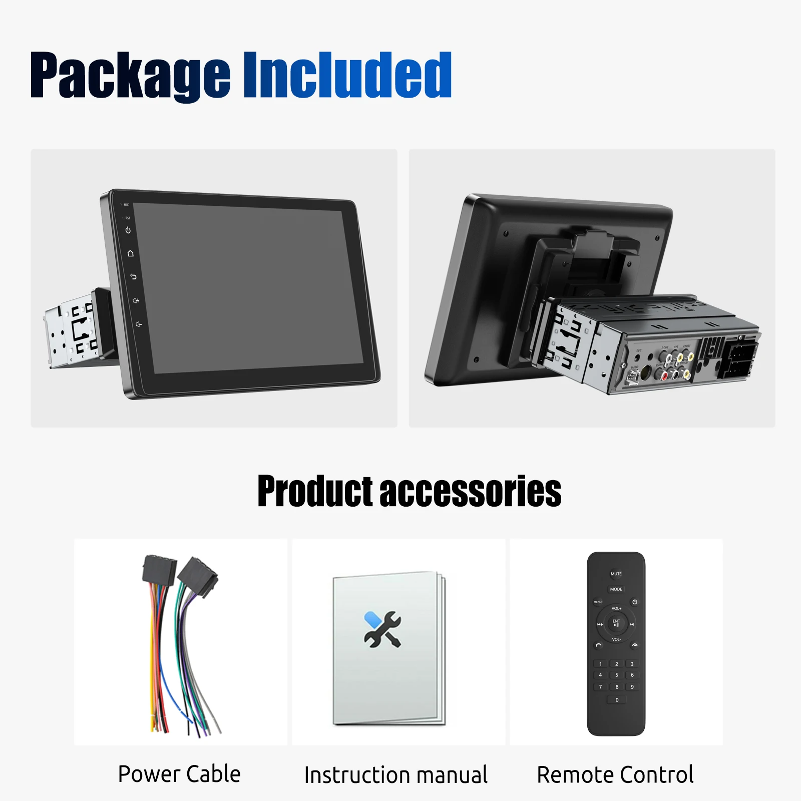 Universal Autoradio ESSGOO 9" WINCE 1 DIN Manuell Drehbar 30° Touchscreen Wireless CarPlay Android Auto FM Bluetooth USB AUX TF RDS Mirror Link Lenkradsteuerung – Detail 16