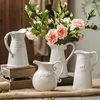 European Style Relief Ceramic Vase, Flower Arrangement, Milk Pot Vases, Living Room Decoration, Retro 1