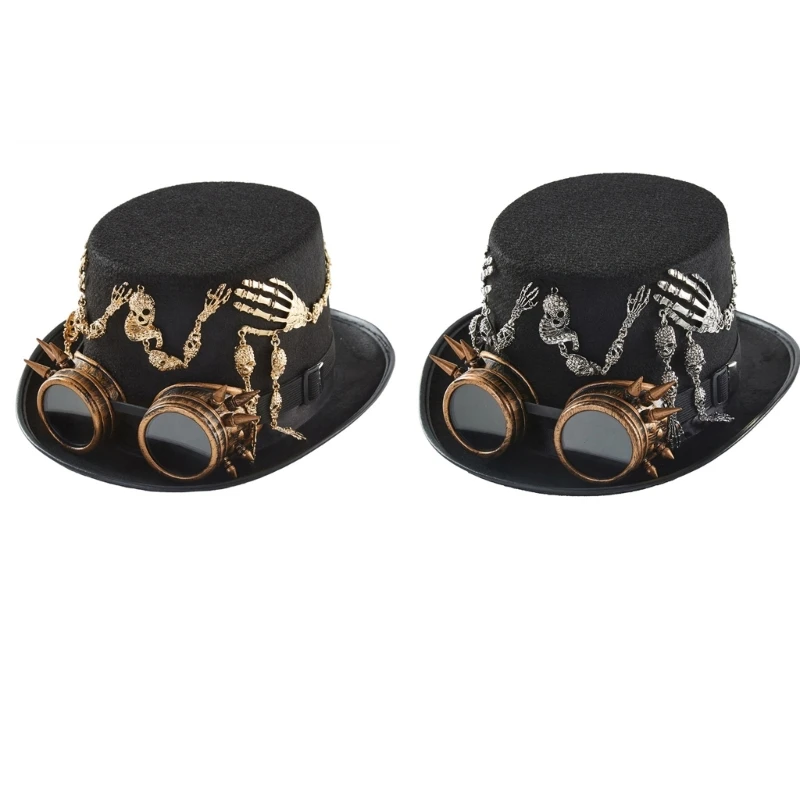

Steampunk Top Hat For Men With Goggles Steampunk Hat Steampunk Traveler Hat