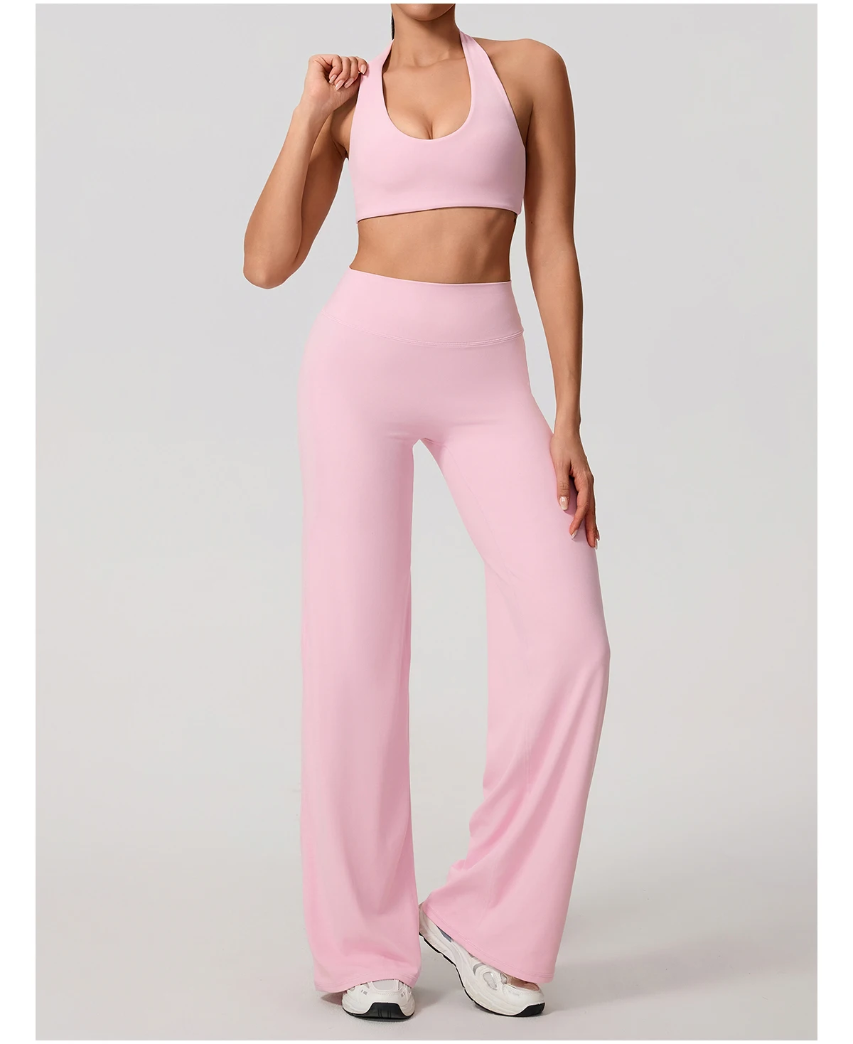 Sommer Damen Neckholder Gepolsterter Sport-BH Stoßdämpfend Rückenfreies Top für Outdoor-Laufen Fitness Crop Top Damen – Detail 19