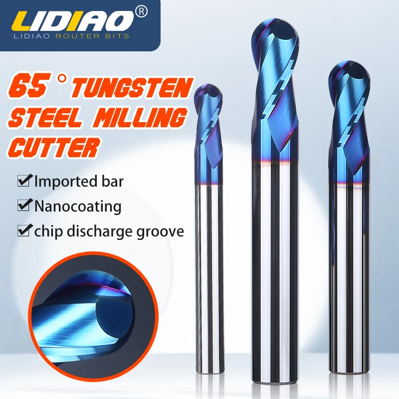 LIDIAO-Ball-Nose-End-Mill-6mm-8mm-Spherical-CNC-Milling-Cutter-Tool ...