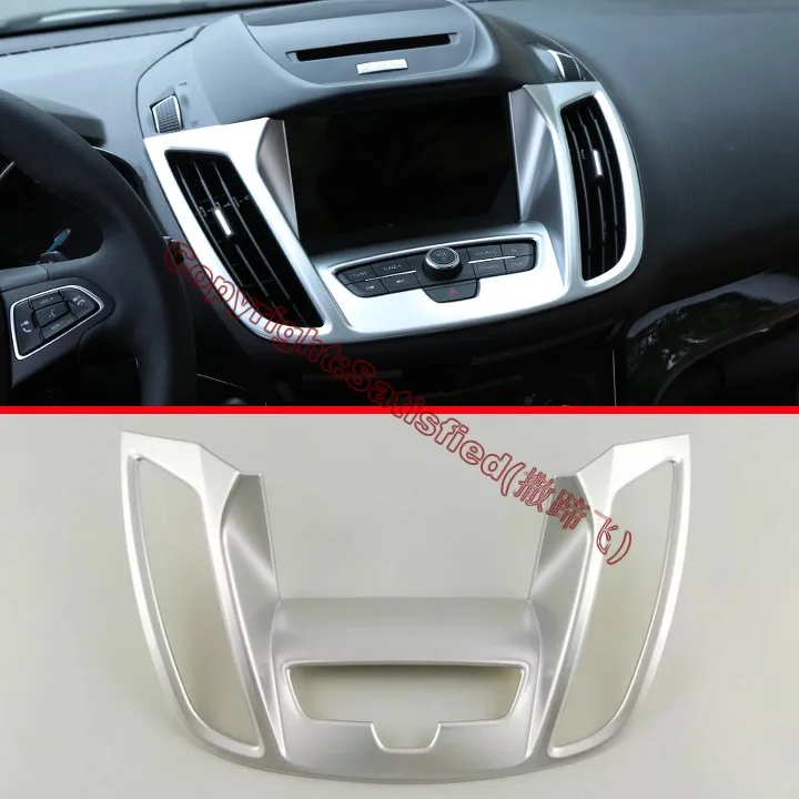

ABS Pearl Chrome Inside Interior center control Cover Trim For Ford Kuga Escape 2017 2018 Car Accessories Stickers