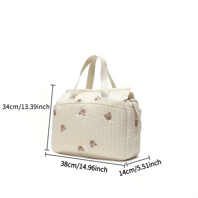 자수 엄마 가방 다기능 기저귀 가방 손잡이 포함 유모차에 걸 수 있음