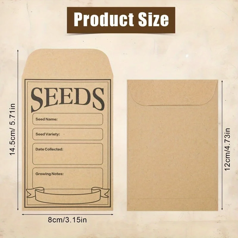 Versatile Seed Storage Envelopes for Flowers & Vegetables, 20/50 Pack