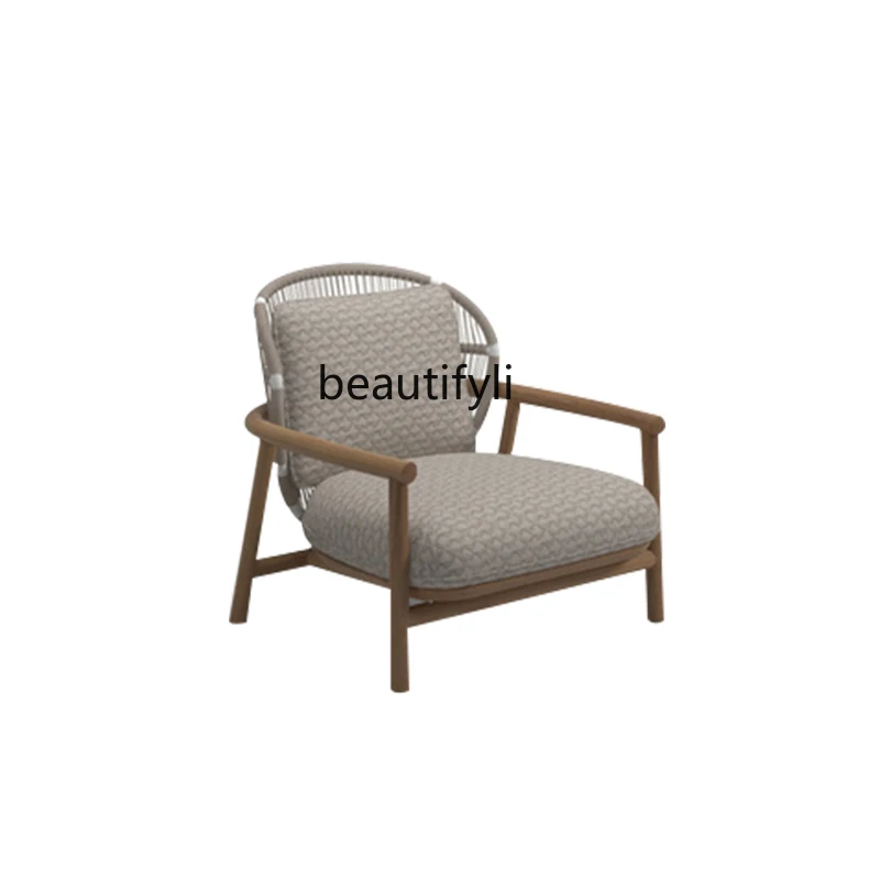 

LBX Outdoor Sofa Courtyard Combination Balcony Leisure Rattan Sofa Solid Wood Villa Rattan Chair Furniture
