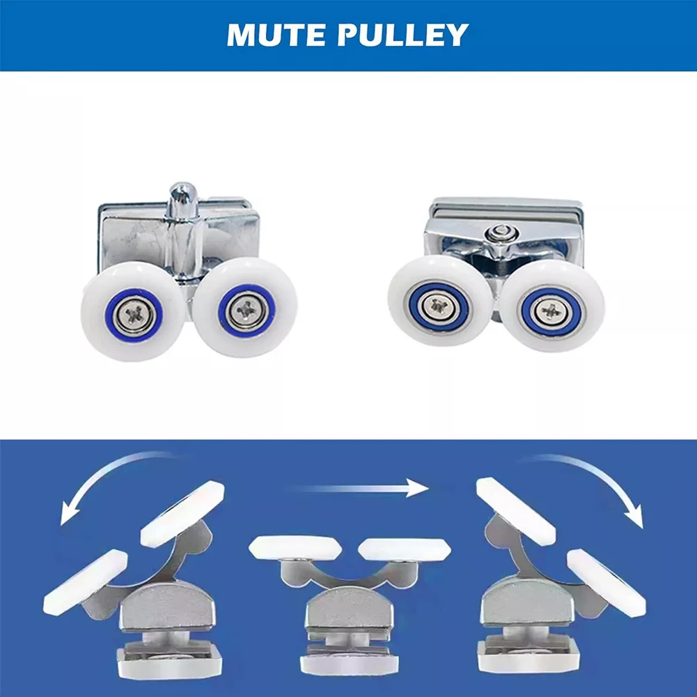 8Pcs 23mm Shower Door Rollers ABS Double-Wheel Sliding Shower Door Roller Bearing Wheel Runners Pulleys Replacement