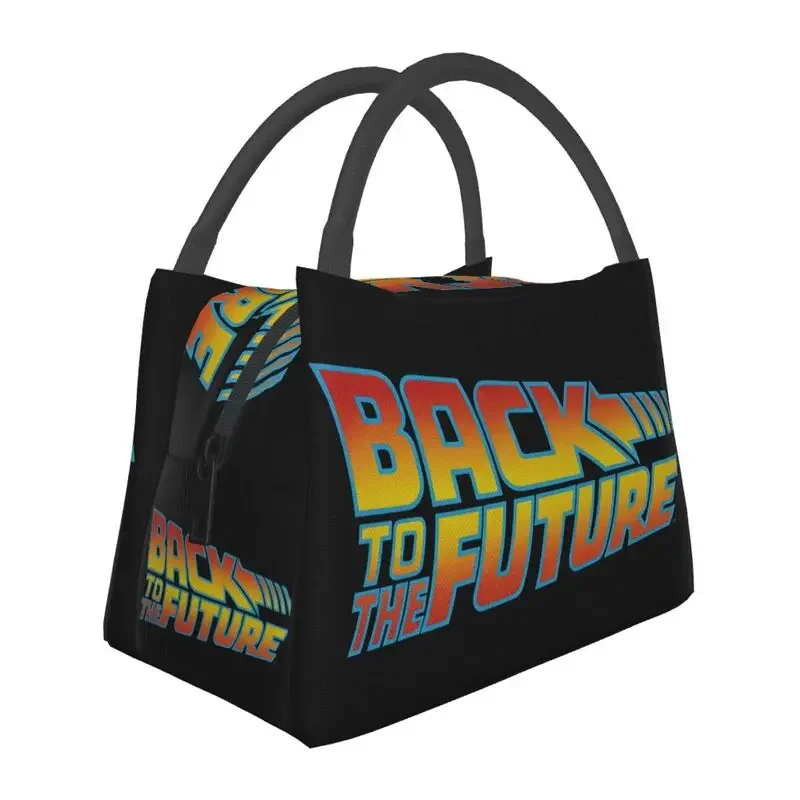 Retro Back To The Future Thermal Insulated Lunch Bag Marty Mcfly Hill Valley Portable Lunch Tote Office Outdoor Meal Food Box