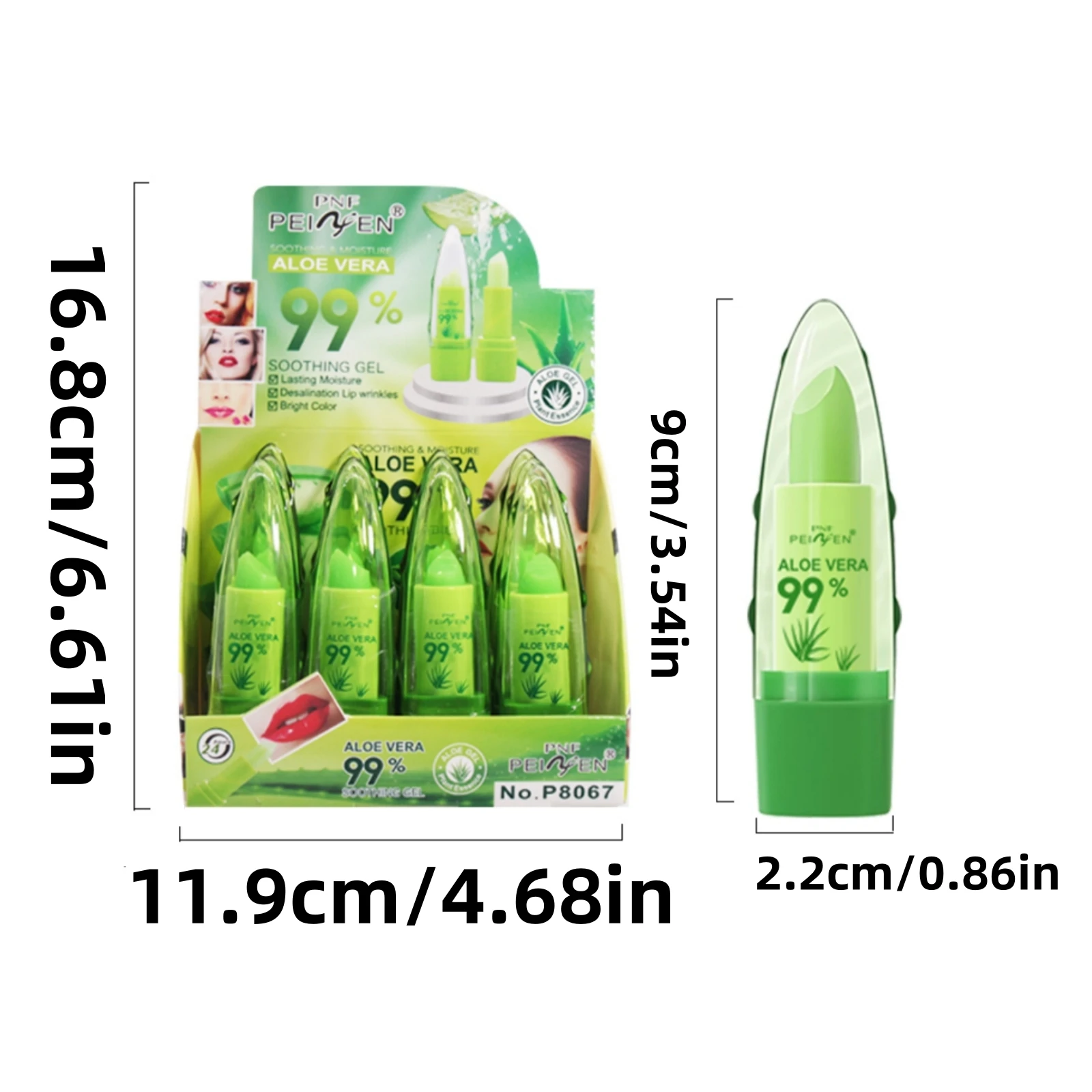 12PCS Set Aloe Extract Lip Balm Color-changing Lip Balm Long-lasting Moisturizing Lipstick for Valentine's Day & Festival Gift 6