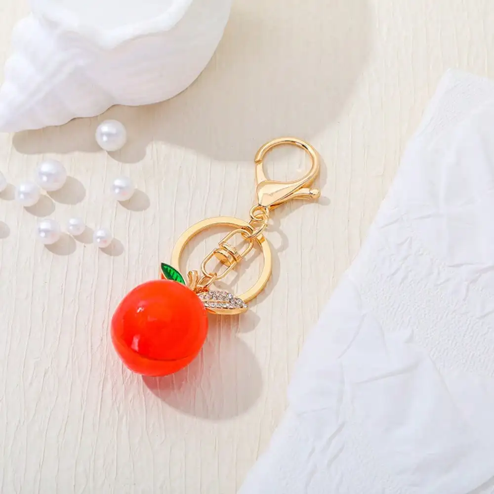 Kreativer, stilvoller und schlichter dreidimensionaler Schlüsselanhänger mit Wassermelonen- und Zitronen-Strass-Design zum Aufhängen an Taschen, als Geschenk geeignet.
