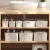 WORTHBUY Bathroom Storage Box Makeup Organizer Plastic Desktop Cosmetics Organizer Multifunctional Toiletries Storage Basket 1