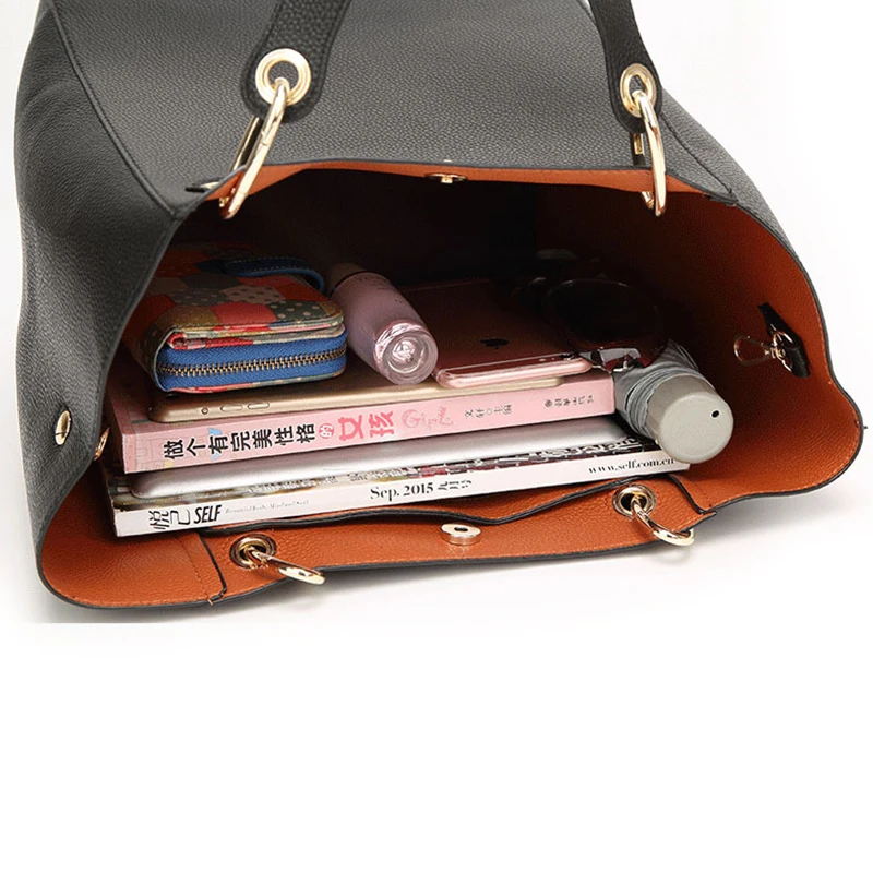 Simple Soft Handbags For Women Fashiong High Quakity Tote Bag Female Lychee Leather Shoulder Bag Shopping Casual Women's Bags