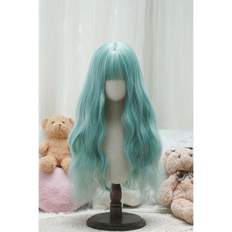Lolita Style Long water wave Wig | Heat Resistant Synthetic Hair with Bangs for Cosplay, Halloween, Anime Theme Party Dress