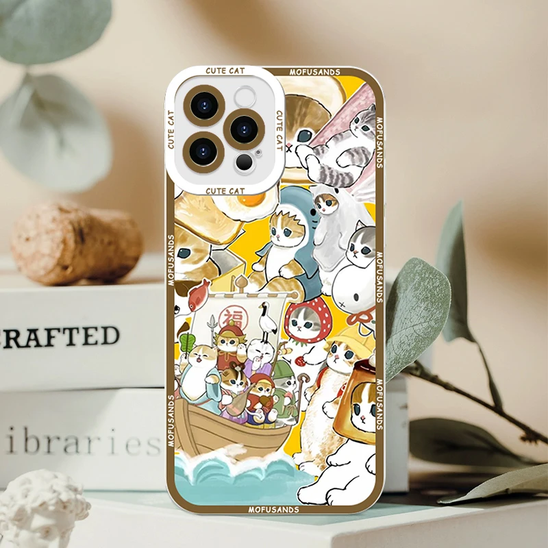 Cartoon Shark Cat Clear Phone Case