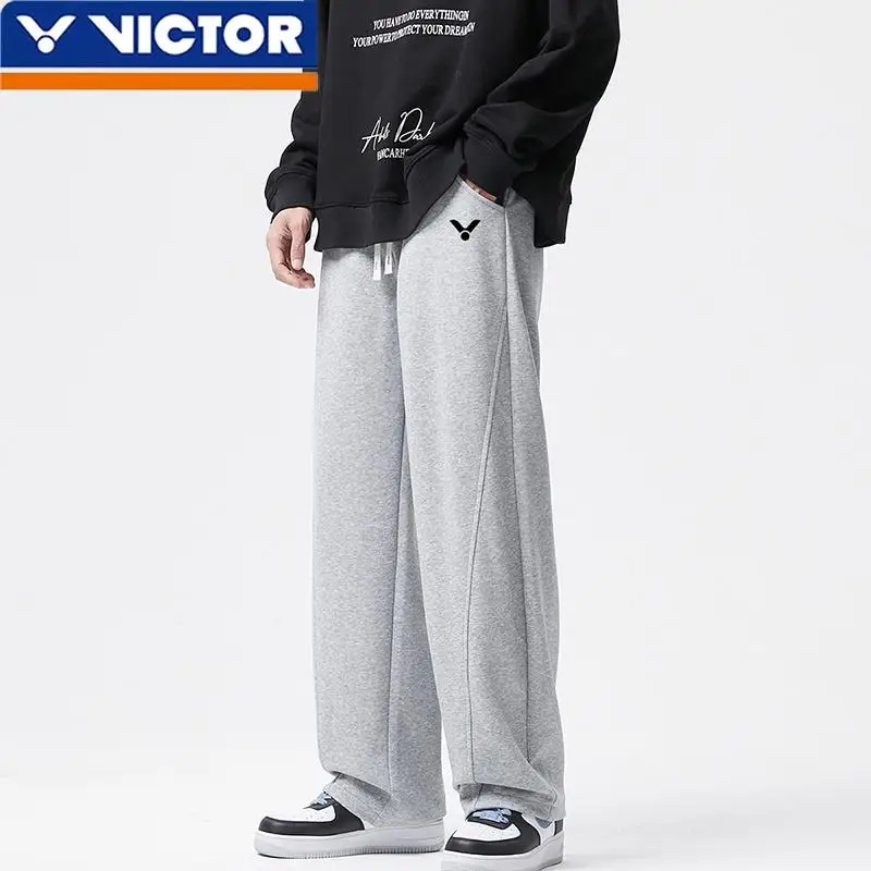 VICTOR Spring Autumn Badminton Sweatpants Men's Women's Straight Casual Trousers Solid Color Versatile Floor Sweatpants