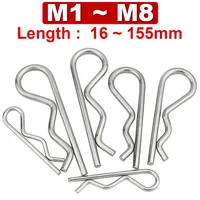 1/40 ชิ้น 304 สแตนเลส/ชุบสังกะสี Pin B - type Pin R - type Pin Cotter Pin Wave วงแหวนการ์ด Pin Hairpin Pin bolt ฤดูใบไม้ผลิเหล็ก 1
