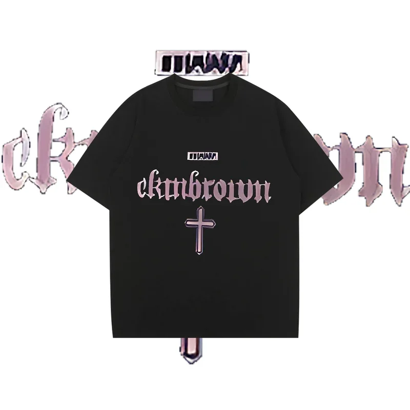

Черно-белая футболка с коротким рукавом для мужчин, одежда оверсайз, Модная стильная футболка в стиле хип-хоп, футболка с перекрестным рисунком, Мужская футболка большого размера для C