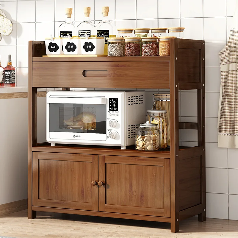 70cm Wide Multifunction Home Modern Bamboo Chinese Wood Storage Cabinet Furniture Kitchen and Living Room Cabinets with Drawer display cabinet