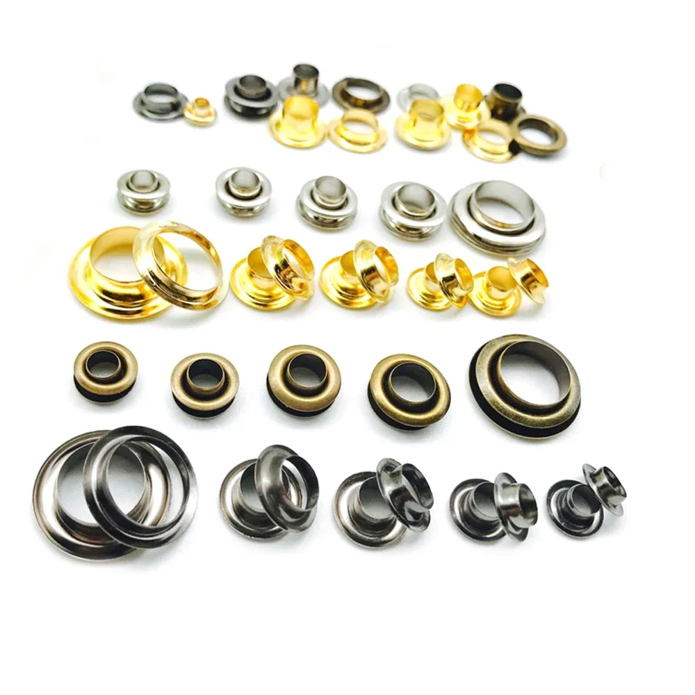 Silver Double Sided Brass Eyelets 20pcs 4/4.5/5/6/8/10mm Leather Craft Grommet Clothing Bags Repair eyelet grommet ring kit eyelet grommet ring grommet eyelet kit screw back eyelets