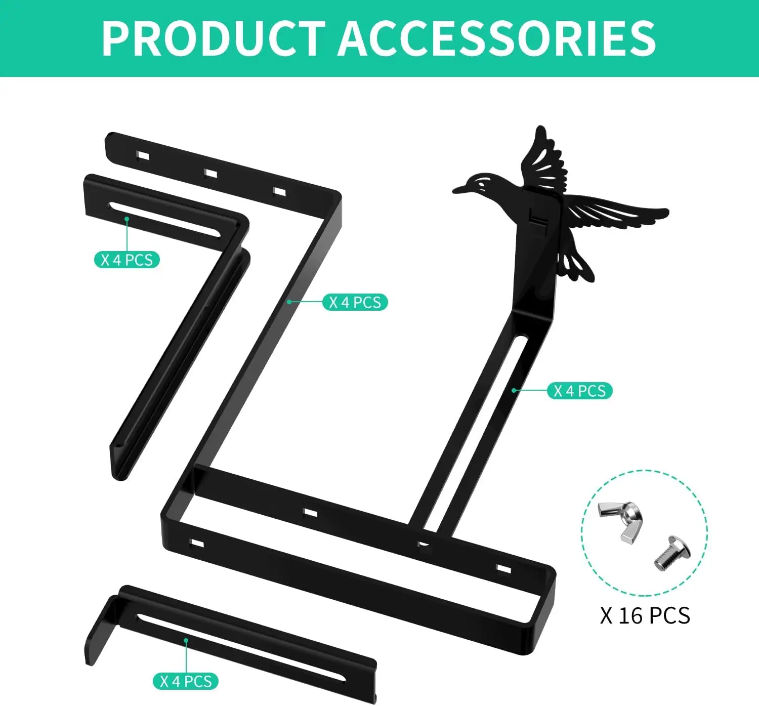 Adjustable Heavy Duty Iron Planter Pot Holder Metal Bracket Wall Mount for Railings Balcony Window Patio Garden Flower Box Hook 3