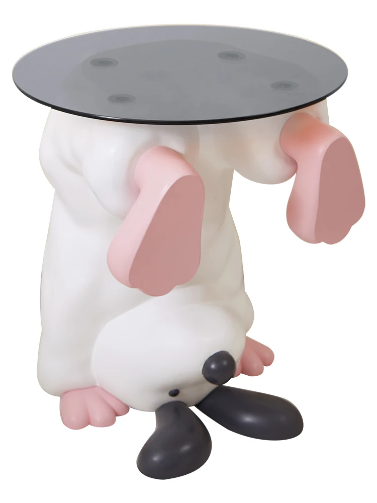 

Creative Cartoon Dog Tea Table Sofa next to Large Floor Ornaments