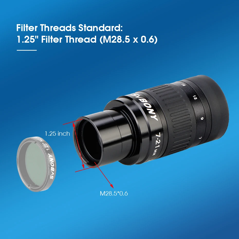Oculare Telescopio Zoom 7,5-22,5mm 1,25'' - Per Astronomia E Osservazione | Ideale Per Principianti E Viaggi - Foto 8