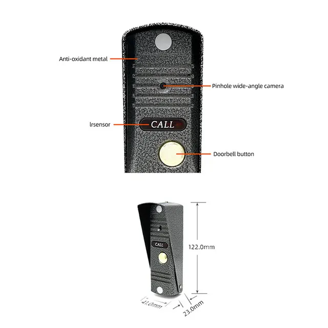 Jeatone 2.8MM Doorbell Security Video Intercom for the Apartment IR Night Vision and Motion Detection With 1200TVL Camera 6
